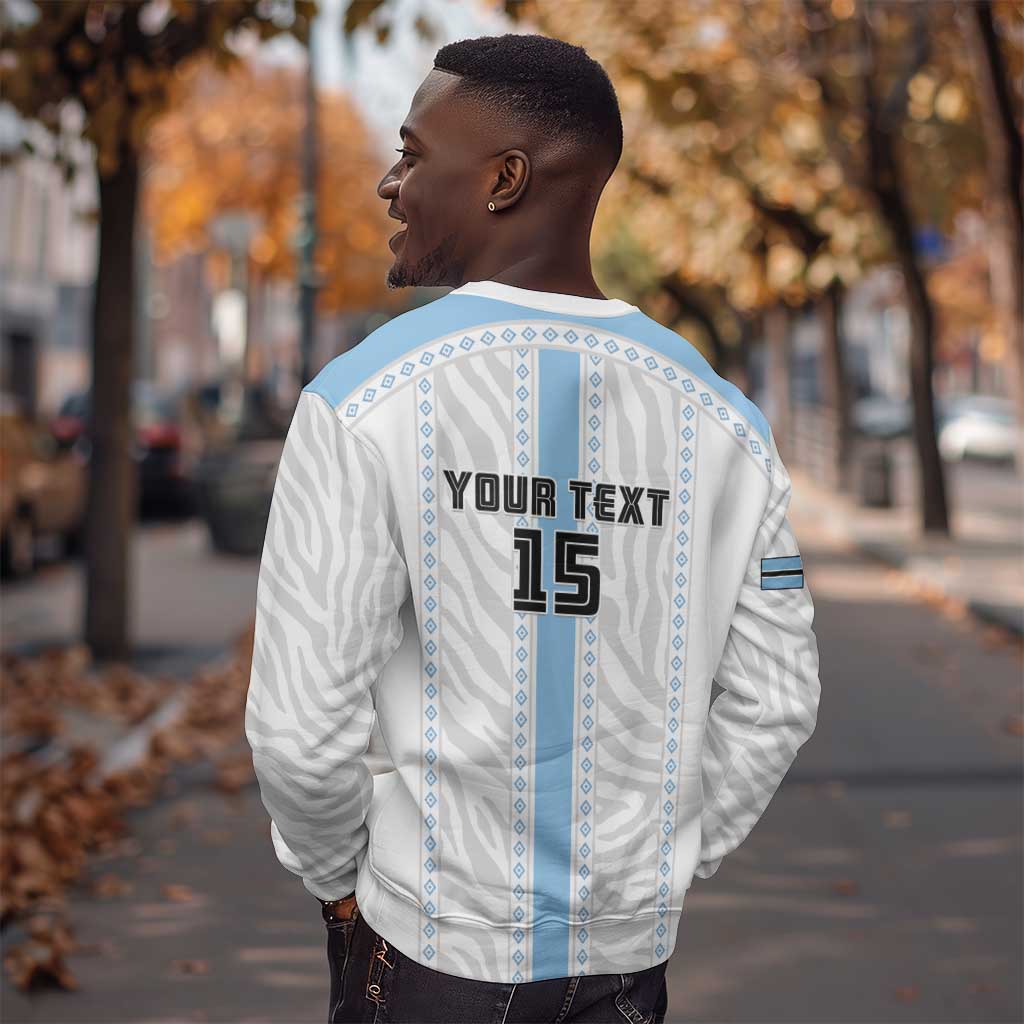 Custom Botswana Football Sweatshirt Botswana Rising Again - Blue - Wonder Print Shop