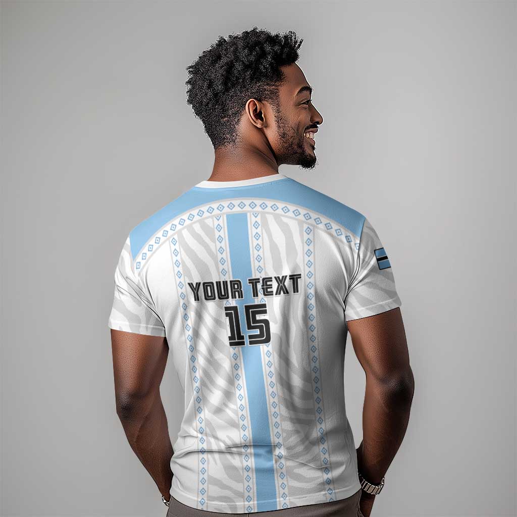 Custom Botswana Football T shirt Botswana Rising Again - Blue LT15