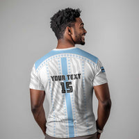 Custom Botswana Football T shirt Botswana Rising Again - Blue LT15