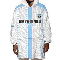 Custom Botswana Football Wearable Blanket Hoodie Botswana Rising Again - Blue - Wonder Print Shop