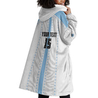 Custom Botswana Football Wearable Blanket Hoodie Botswana Rising Again - Blue - Wonder Print Shop