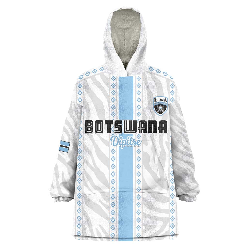 Custom Botswana Football Wearable Blanket Hoodie Botswana Rising Again - Blue - Wonder Print Shop