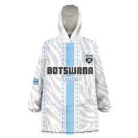 Custom Botswana Football Wearable Blanket Hoodie Botswana Rising Again - Blue - Wonder Print Shop