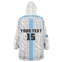 Custom Botswana Football Wearable Blanket Hoodie Botswana Rising Again - Blue - Wonder Print Shop