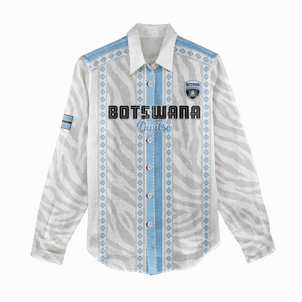 Custom Botswana Football Women Casual Shirt Botswana Rising Again - Blue - Wonder Print Shop