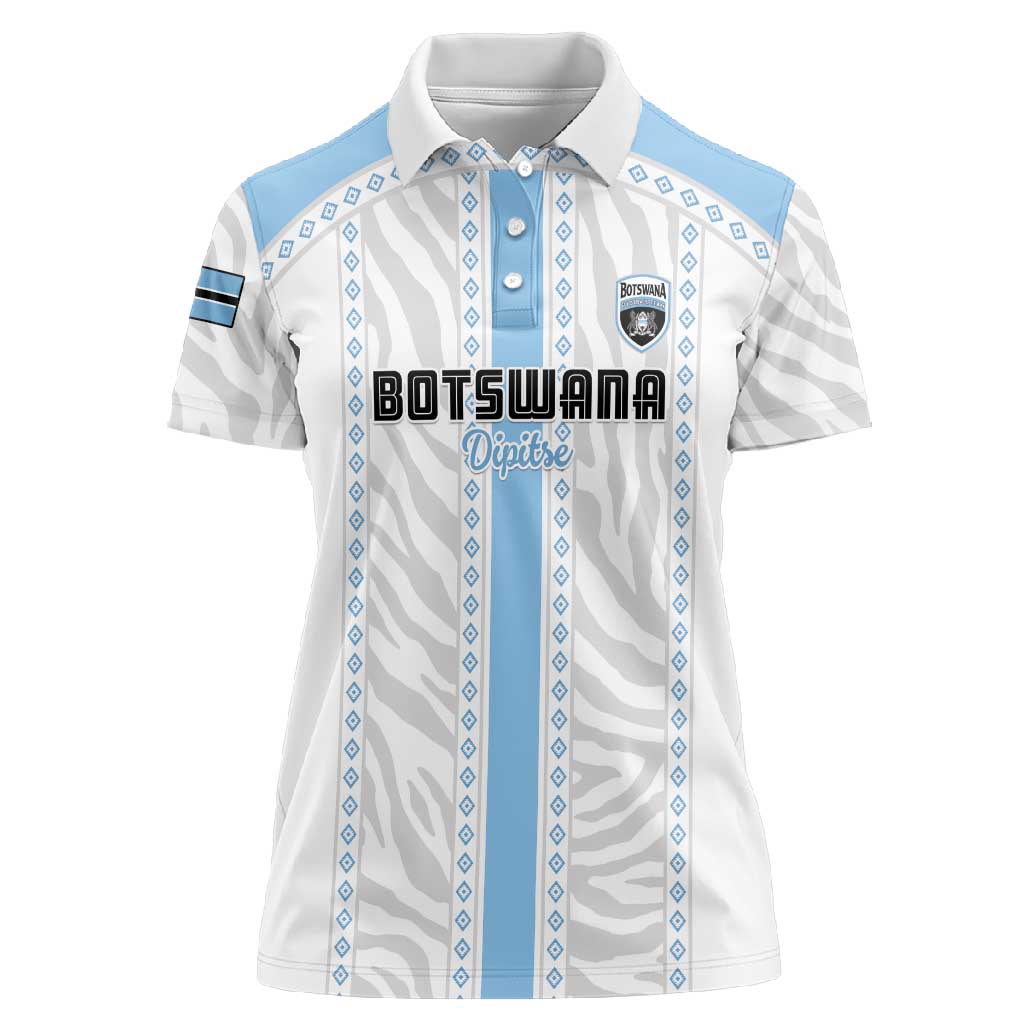 Custom Botswana Football Women Polo Shirt Botswana Rising Again - Blue LT15