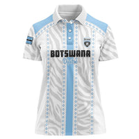 Custom Botswana Football Women Polo Shirt Botswana Rising Again - Blue LT15