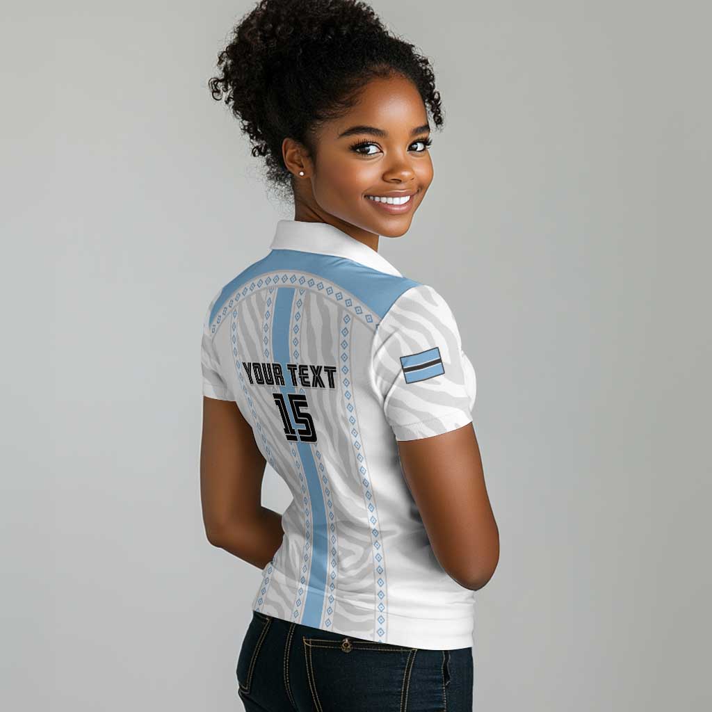 Custom Botswana Football Women Polo Shirt Botswana Rising Again - Blue LT15