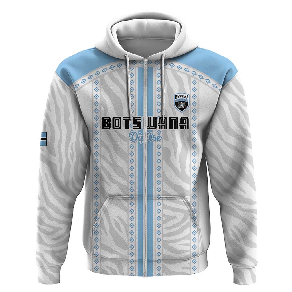 Custom Botswana Football Zip Hoodie Botswana Rising Again - Blue - Wonder Print Shop