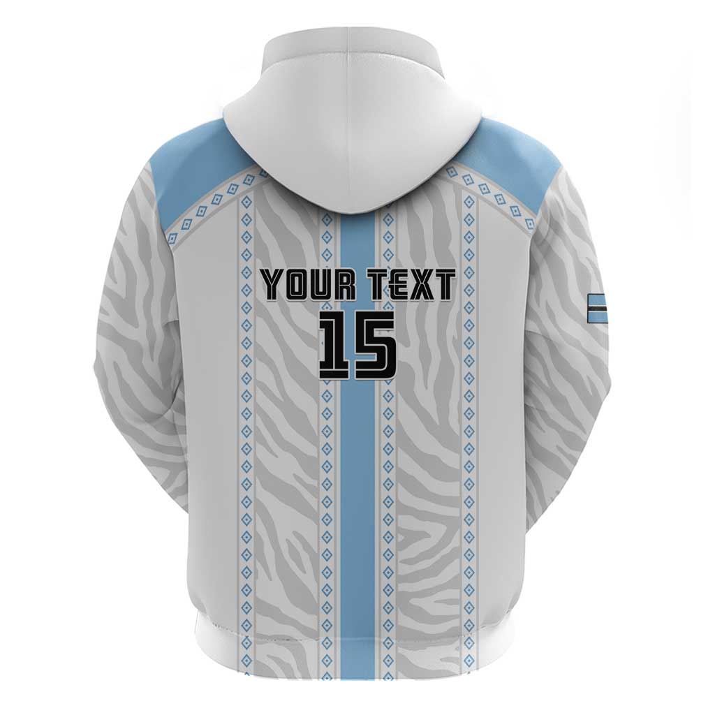Custom Botswana Football Zip Hoodie Botswana Rising Again - Blue - Wonder Print Shop