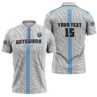 Custom Botswana Football Zipper Polo Shirt Botswana Rising Again - Blue - Wonder Print Shop