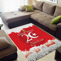 Personalised Tunisia Independence Day Area Rug 69th Anniversary - Flag Map