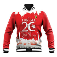 Personalised Tunisia Independence Day Baseball Jacket 69th Anniversary - Flag Map