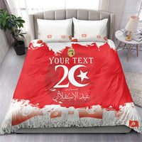 Personalised Tunisia Independence Day Bedding Set 69th Anniversary - Flag Map