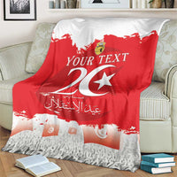 Personalised Tunisia Independence Day Blanket 69th Anniversary - Flag Map