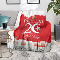 Personalised Tunisia Independence Day Blanket 69th Anniversary - Flag Map
