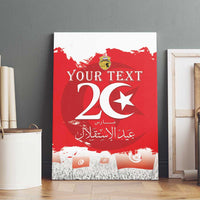 Personalised Tunisia Independence Day Canvas Wall Art 69th Anniversary - Flag Map