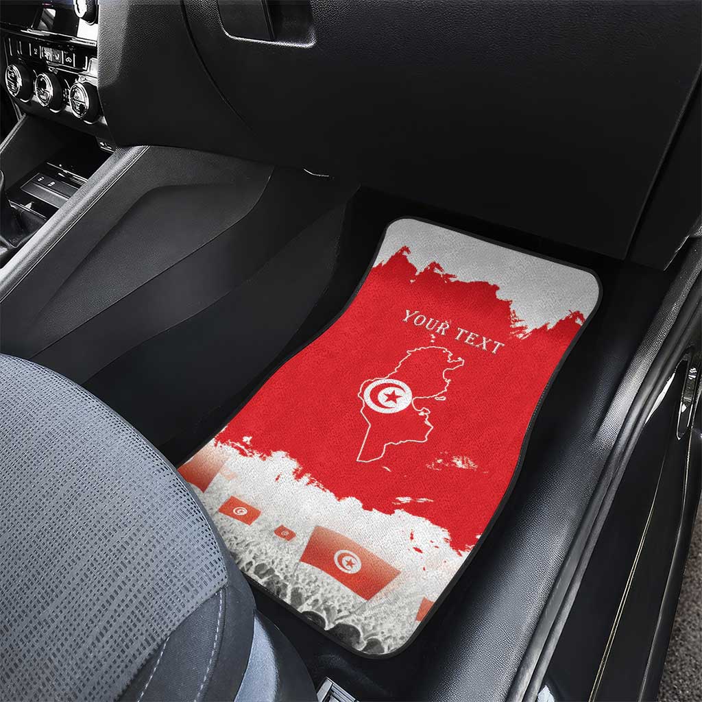 Personalised Tunisia Independence Day Car Mats 69th Anniversary - Flag Map