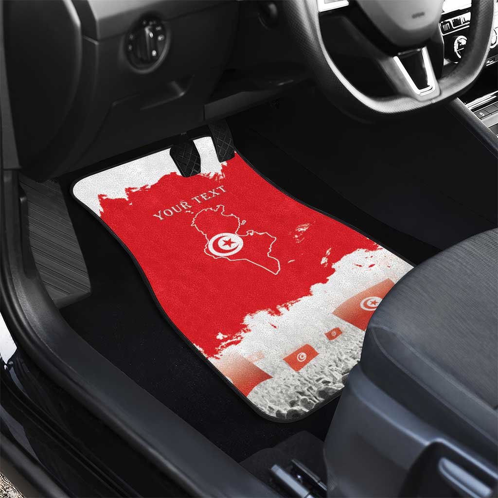Personalised Tunisia Independence Day Car Mats 69th Anniversary - Flag Map
