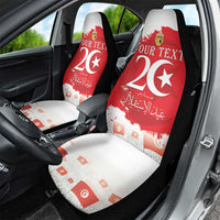 Personalised Tunisia Independence Day Car Seat Cover 69th Anniversary - Flag Map