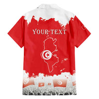 Personalised Tunisia Independence Day Family Matching Long Sleeve Bodycon Dress and Hawaiian Shirt 69th Anniversary - Flag Map