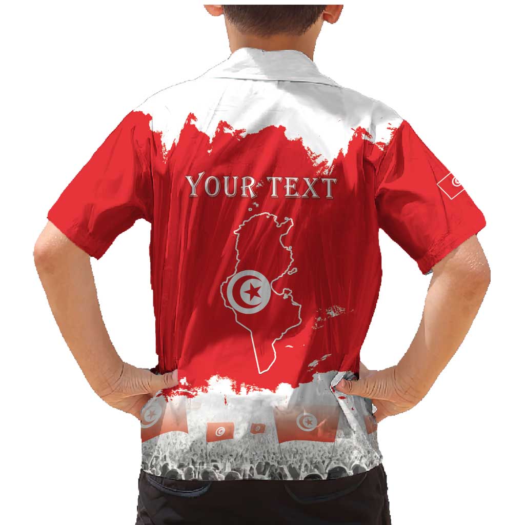 Personalised Tunisia Independence Day Family Matching Mermaid Dress and Hawaiian Shirt 69th Anniversary - Flag Map