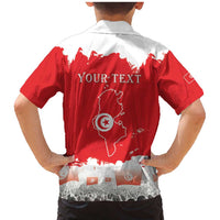 Personalised Tunisia Independence Day Family Matching Mermaid Dress and Hawaiian Shirt 69th Anniversary - Flag Map