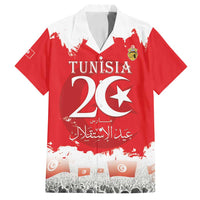 Personalised Tunisia Independence Day Family Matching Off Shoulder Short Dress and Hawaiian Shirt 69th Anniversary - Flag Map