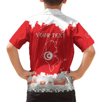 Personalised Tunisia Independence Day Family Matching Puletasi and Hawaiian Shirt 69th Anniversary - Flag Map