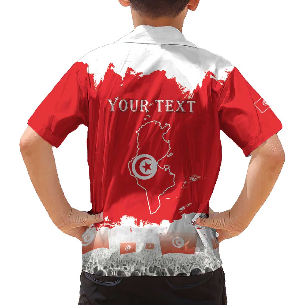 Personalised Tunisia Independence Day Family Matching Short Sleeve Bodycon Dress and Hawaiian Shirt 69th Anniversary - Flag Map