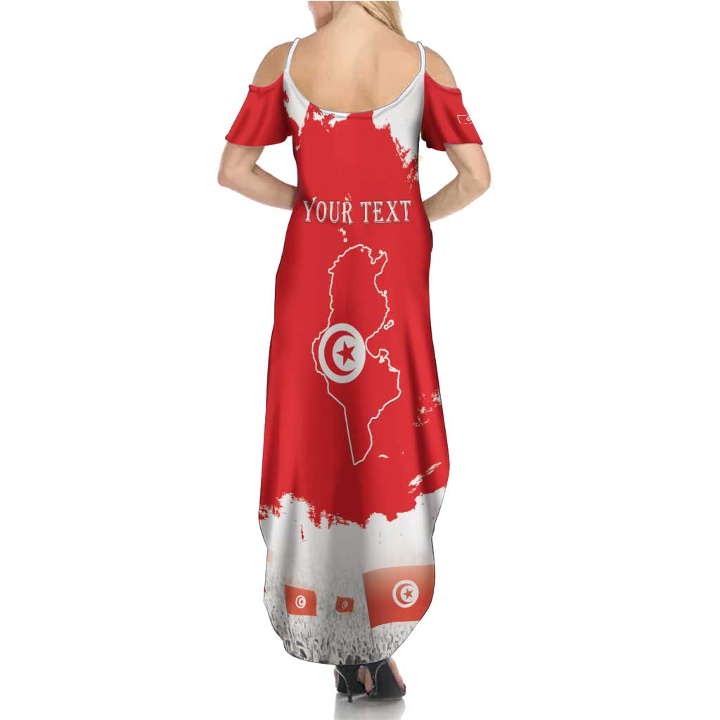 Personalised Tunisia Independence Day Family Matching Summer Maxi Dress and Hawaiian Shirt 69th Anniversary - Flag Map