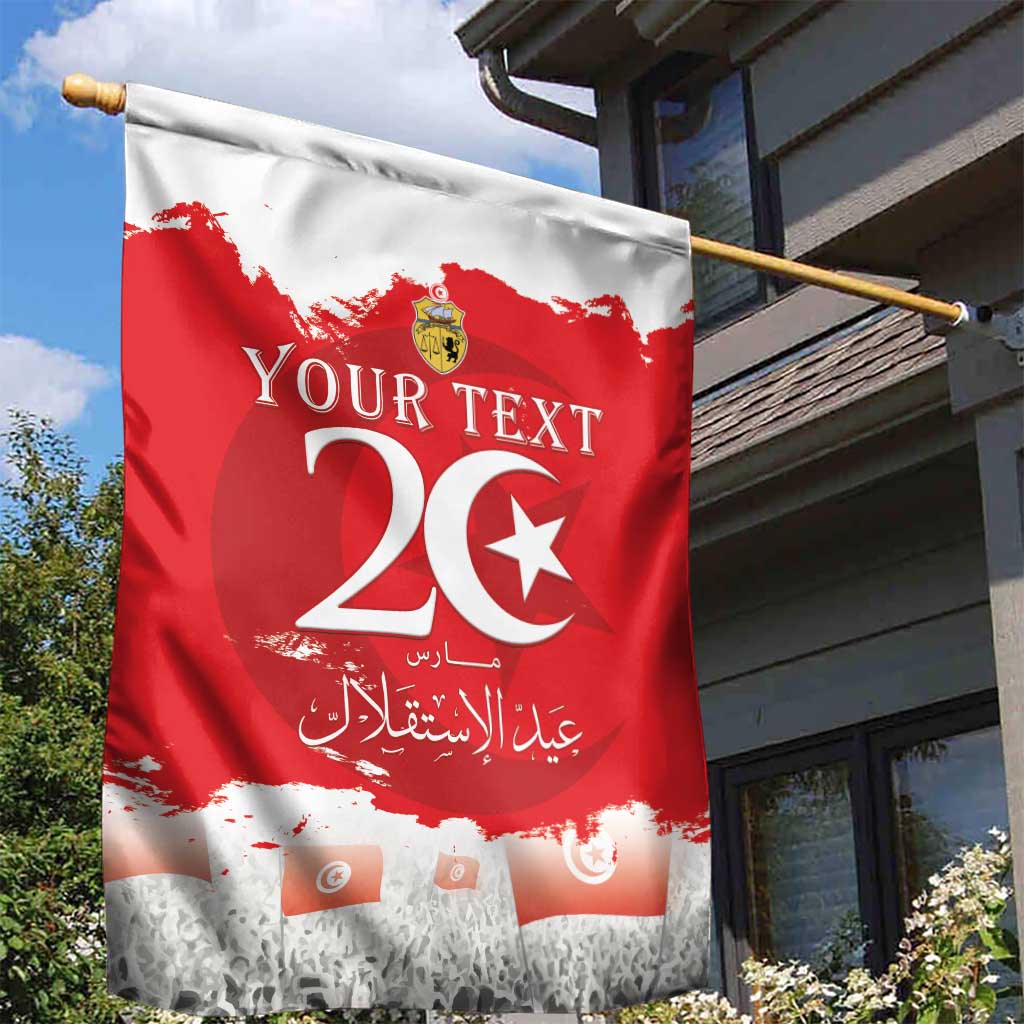 Personalised Tunisia Independence Day Garden Flag 69th Anniversary - Flag Map