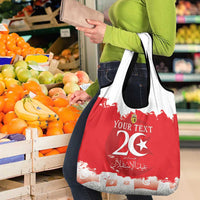 Personalised Tunisia Independence Day Grocery Bag 69th Anniversary - Flag Map