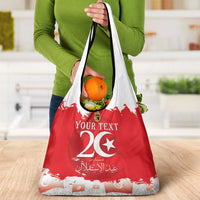 Personalised Tunisia Independence Day Grocery Bag 69th Anniversary - Flag Map