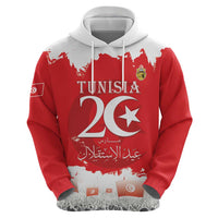Personalised Tunisia Independence Day Hoodie 69th Anniversary - Flag Map