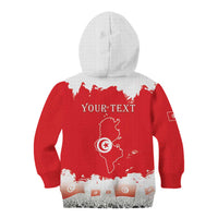 Personalised Tunisia Independence Day Kid Hoodie 69th Anniversary - Flag Map