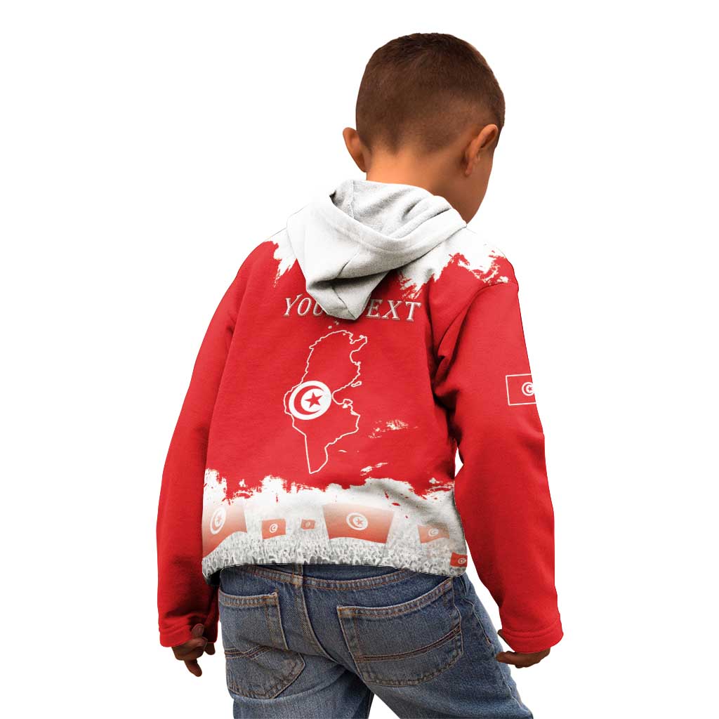Personalised Tunisia Independence Day Kid Hoodie 69th Anniversary - Flag Map