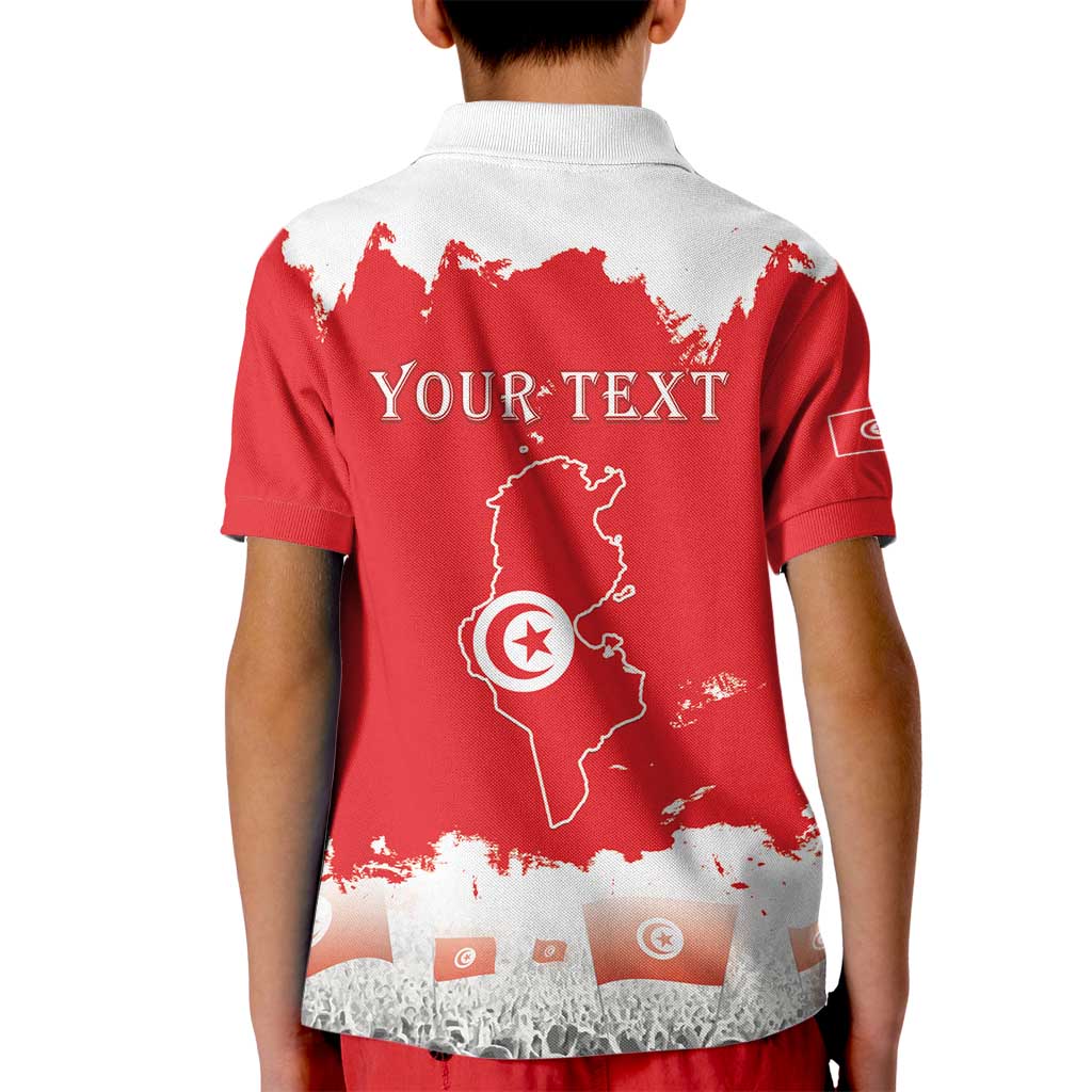 Personalised Tunisia Independence Day Kid Polo Shirt 69th Anniversary - Flag Map