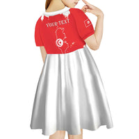 Personalised Tunisia Independence Day Kid Short Sleeve Dress 69th Anniversary - Flag Map
