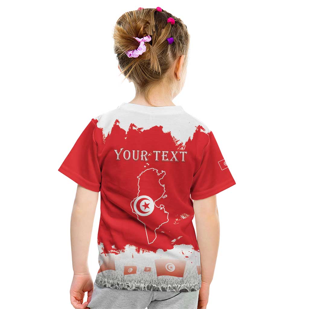 Personalised Tunisia Independence Day Kid T Shirt 69th Anniversary - Flag Map