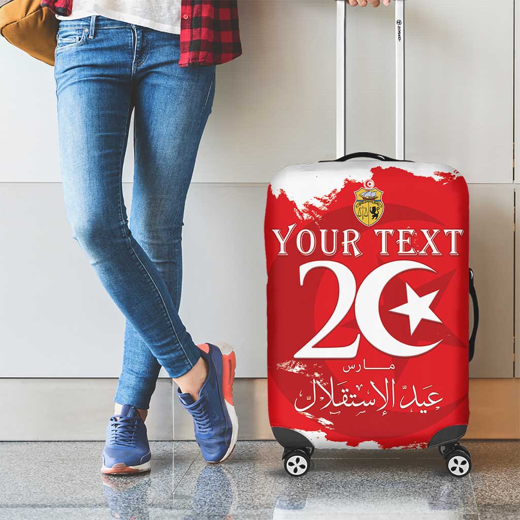 Personalised Tunisia Independence Day Luggage Cover 69th Anniversary - Flag Map