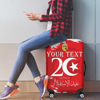 Personalised Tunisia Independence Day Luggage Cover 69th Anniversary - Flag Map