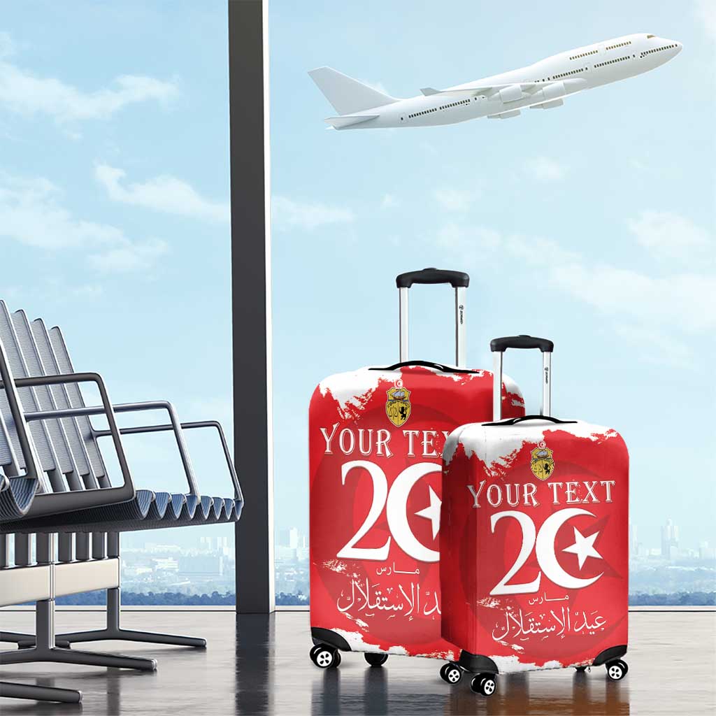 Personalised Tunisia Independence Day Luggage Cover 69th Anniversary - Flag Map