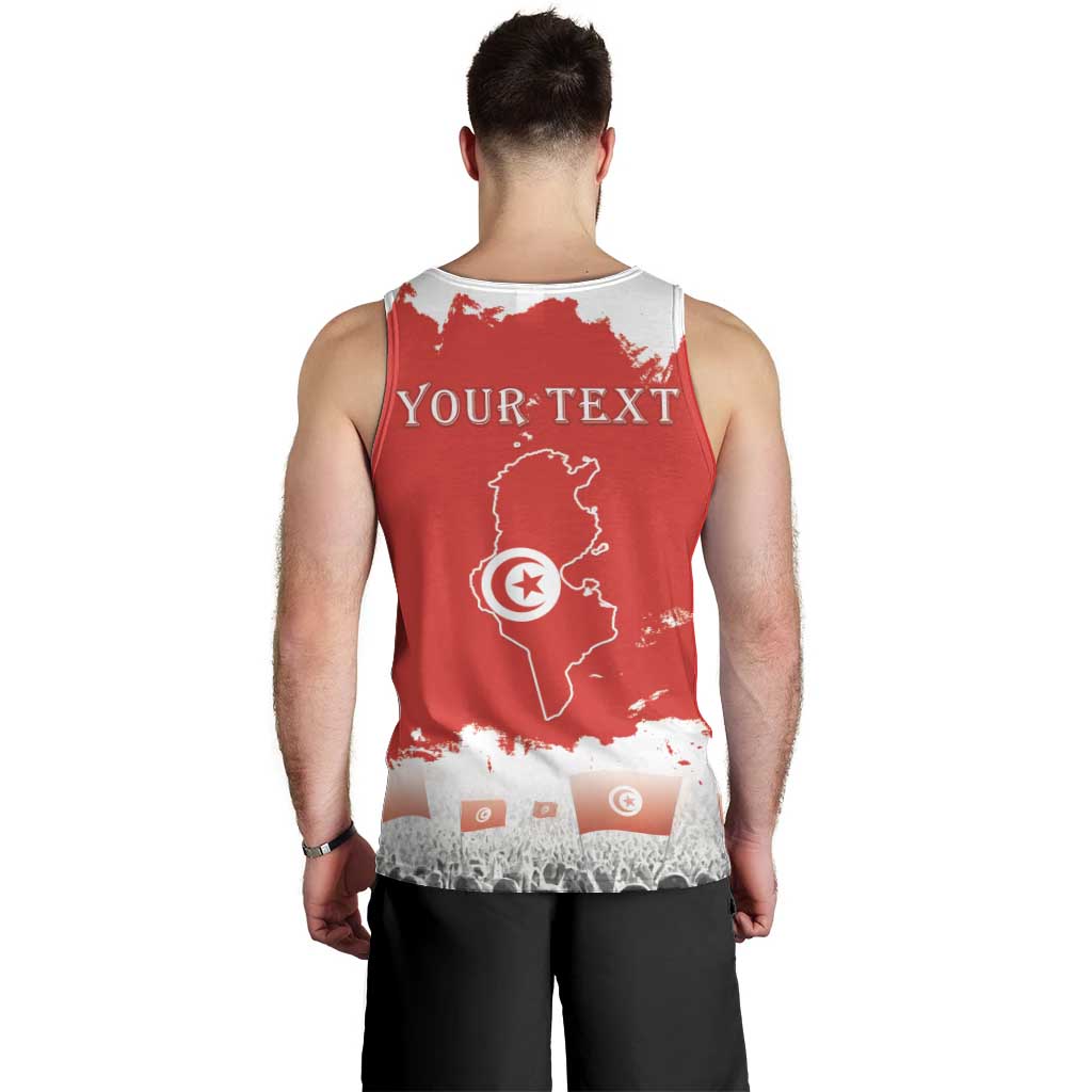 Personalised Tunisia Independence Day Men Tank Top 69th Anniversary - Flag Map