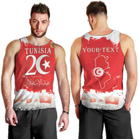 Personalised Tunisia Independence Day Men Tank Top 69th Anniversary - Flag Map