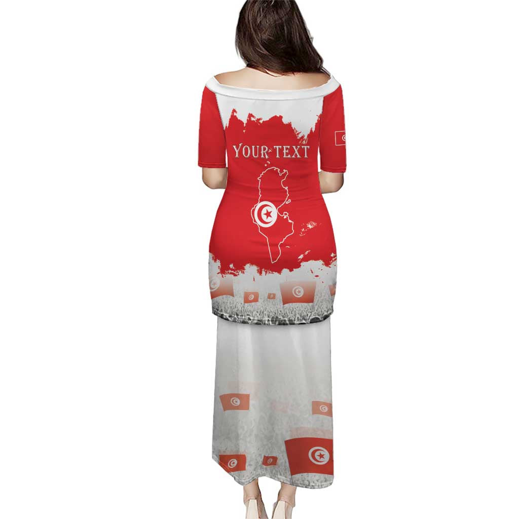 Personalised Tunisia Independence Day Puletasi 69th Anniversary - Flag Map