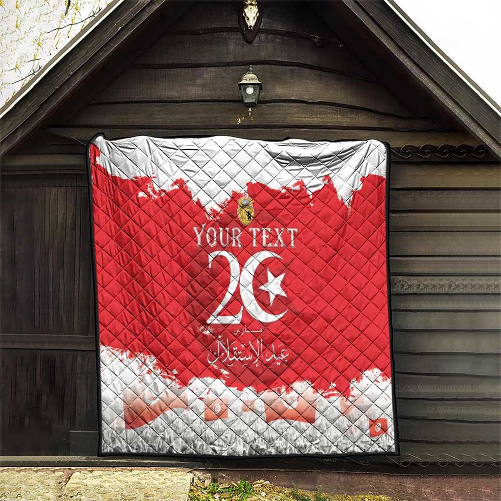 Personalised Tunisia Independence Day Quilt 69th Anniversary - Flag Map