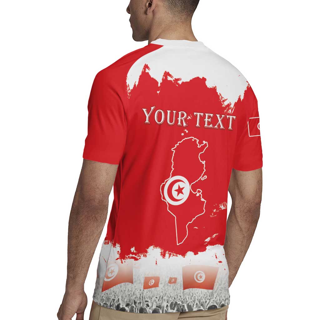 Personalised Tunisia Independence Day Rugby Jersey 69th Anniversary - Flag Map