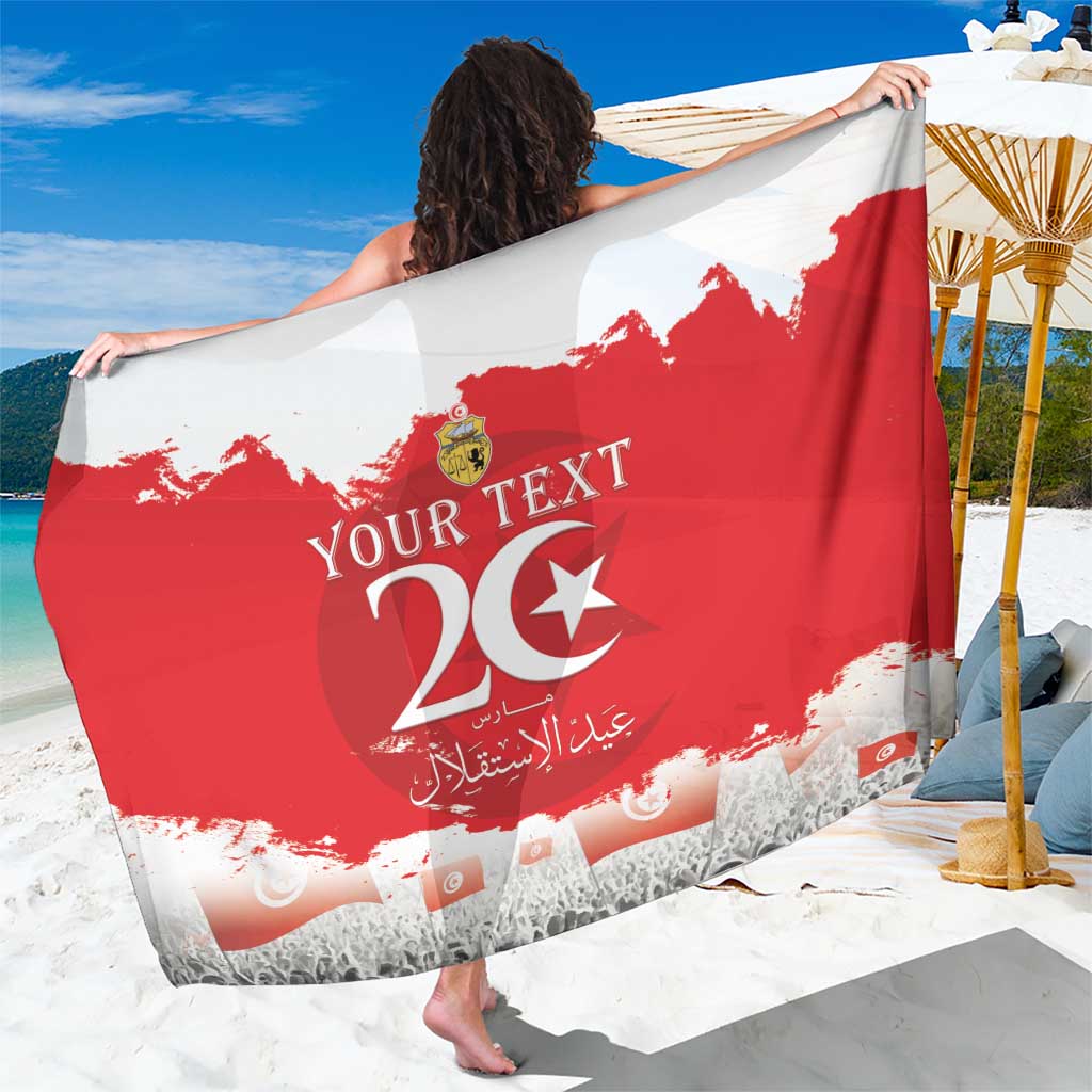 Personalised Tunisia Independence Day Sarong 69th Anniversary - Flag Map