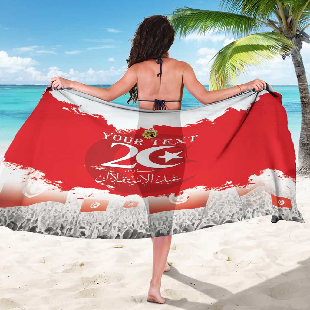 Personalised Tunisia Independence Day Sarong 69th Anniversary - Flag Map